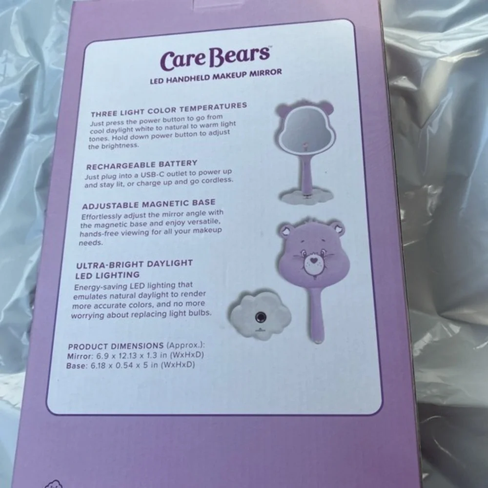 Care Bears Led Handheld Makeup Mirror, Share Bear‎ New! 3588